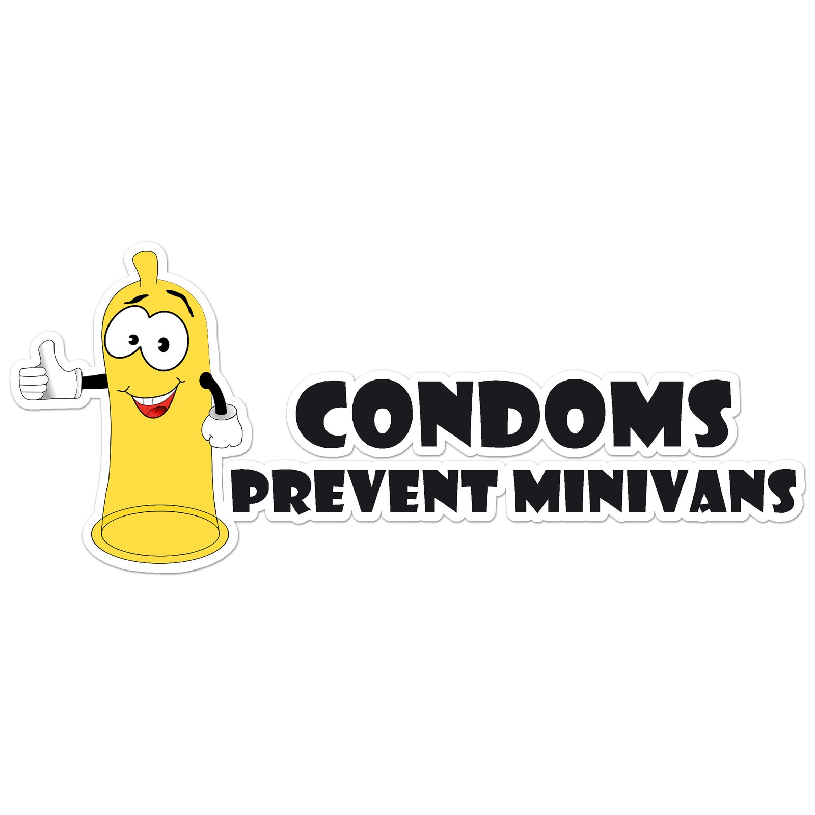 Condoms Prevent Minivans – Vinyl Decal Sticker – Car Window Laptop – ebn8272