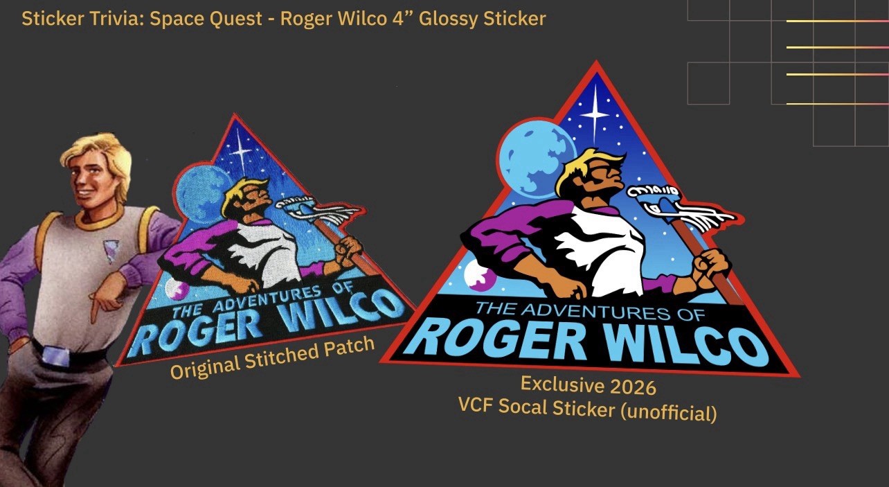 Space Quest/ Roger Wilco Sierra Online UV Waterproof Sticker From VCFSocal 2026