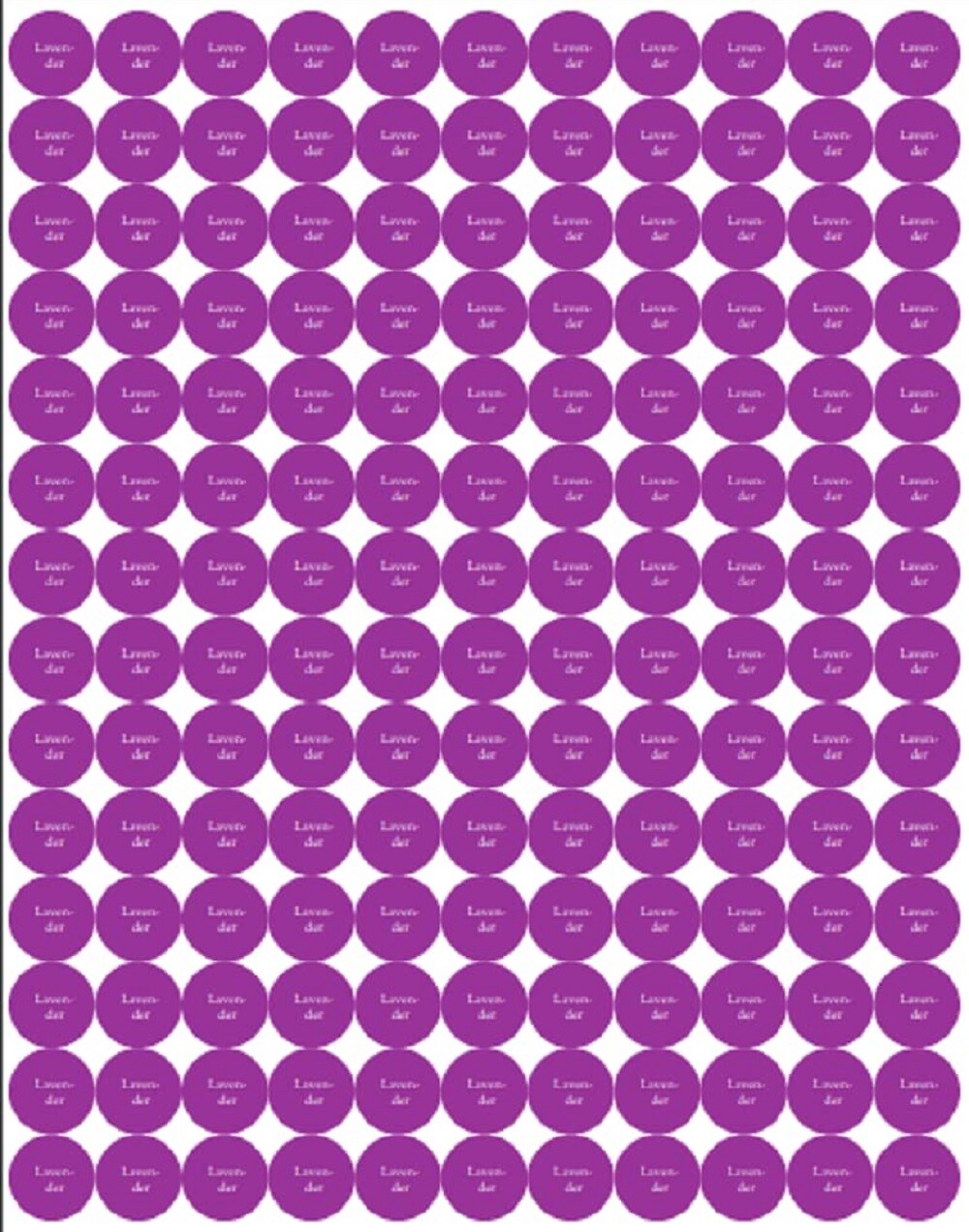 Lavender Essential Oil Bottle Cap Stickers