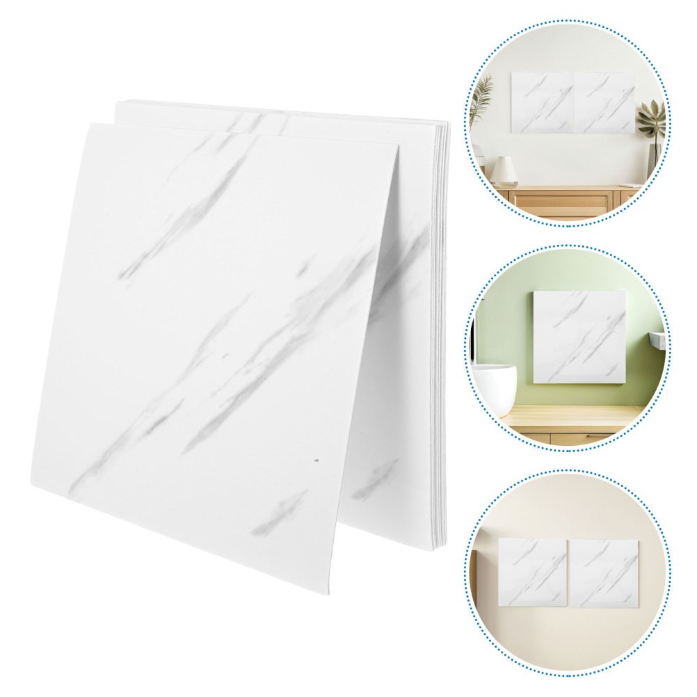 20 Pcs Self Adhesive Peel And Stick Simulated Marble Tiles For Kitchen Walls