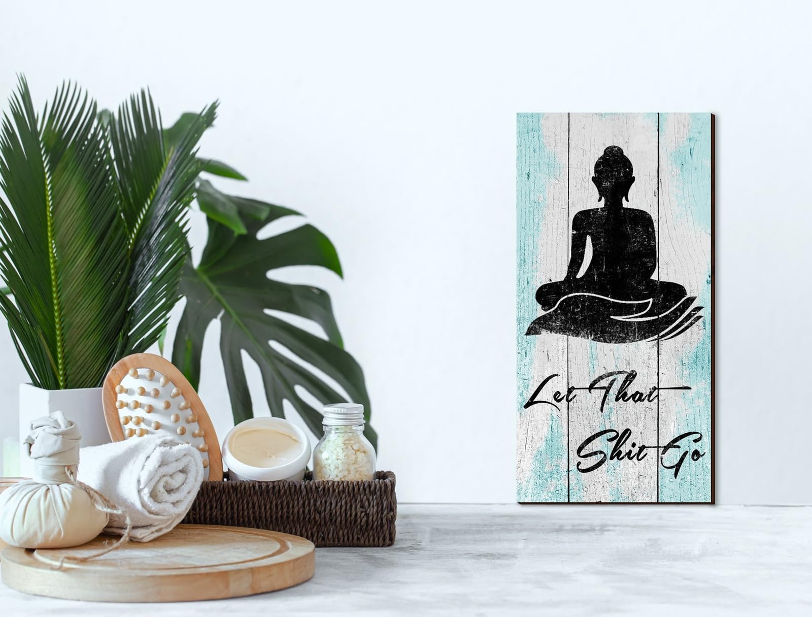 Chuniff Funny Bathroom Wall Decor, Buddhist Quote Bathroom Wall Art, Funny ba…