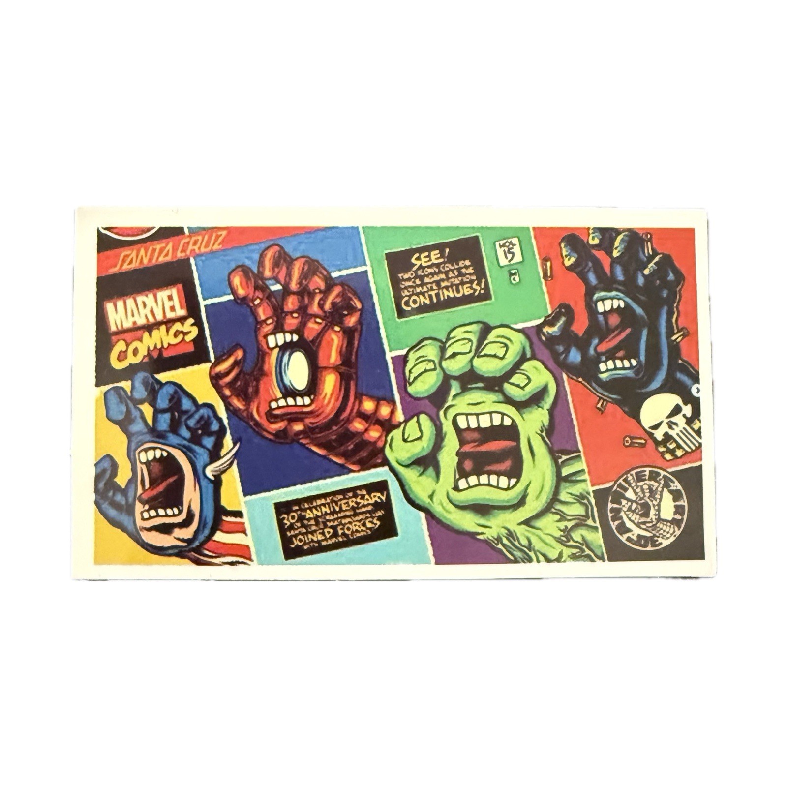 Marvel Avengers Character Sticker Lot Iron Man Hulk Captain America Santa Cruz