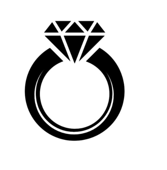 Diamond Ring Vinyl Decal Sticker Car Truck Window Laptop Marriage Engagement