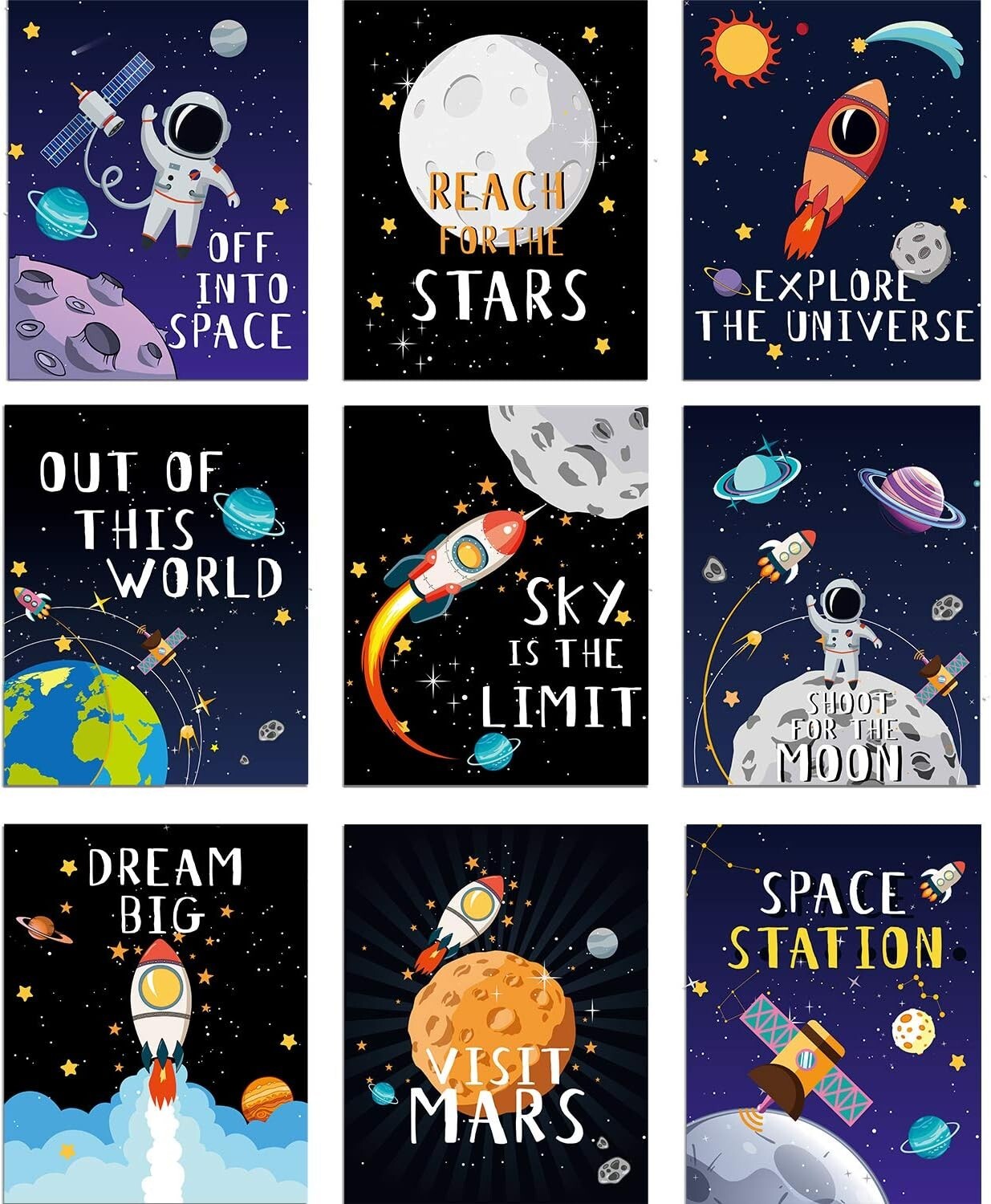 Chic Space Posters for Boys and Girls Playroom – Inspirational Room Decoration