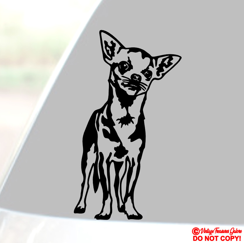 CHIHUAHUA DOG Vinyl Decal Sticker Car Truck Rear Window Bumper Puppy Cute Love