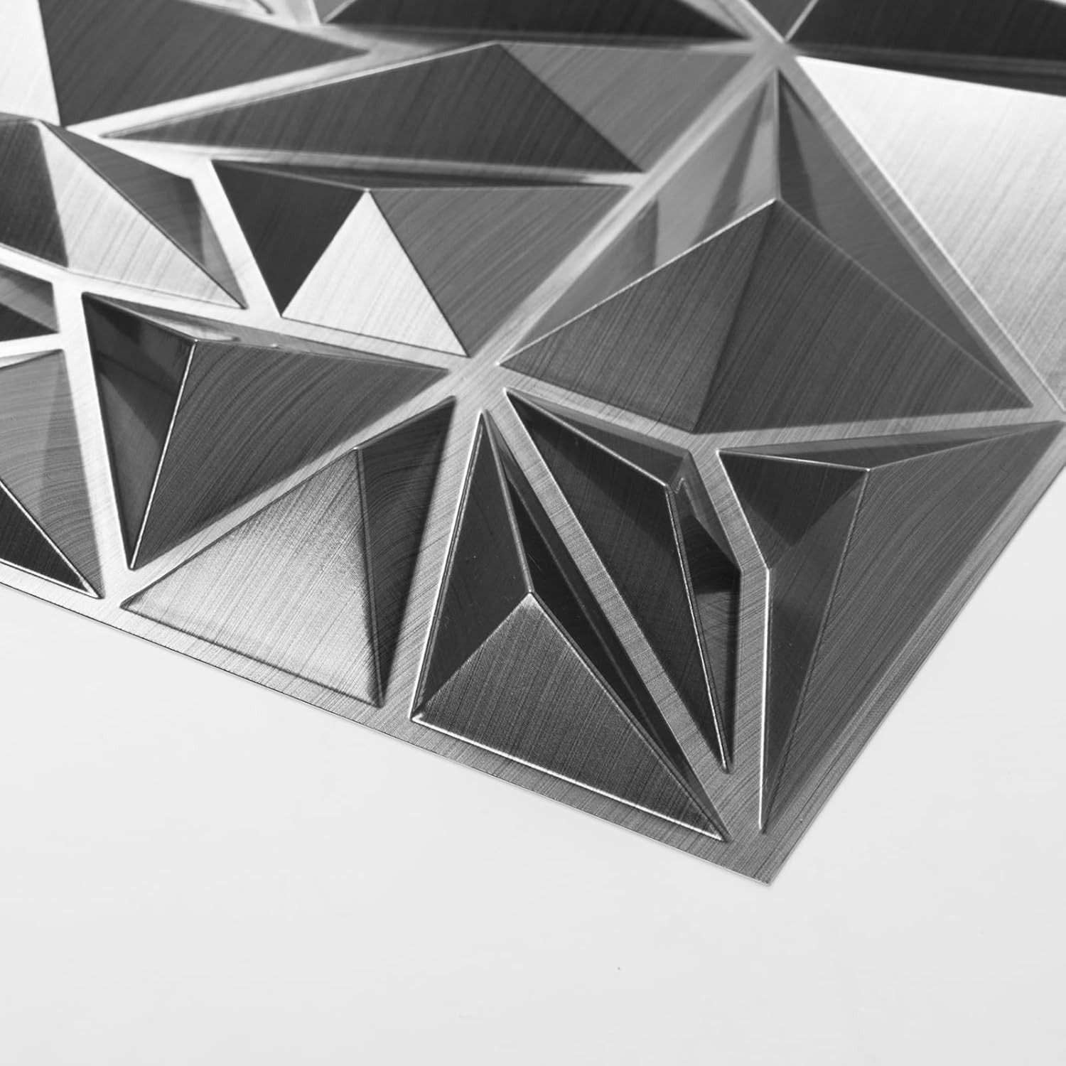 33-Pack 3D Diamond Wall Panels – Silver for Gaming & Living Room Decor