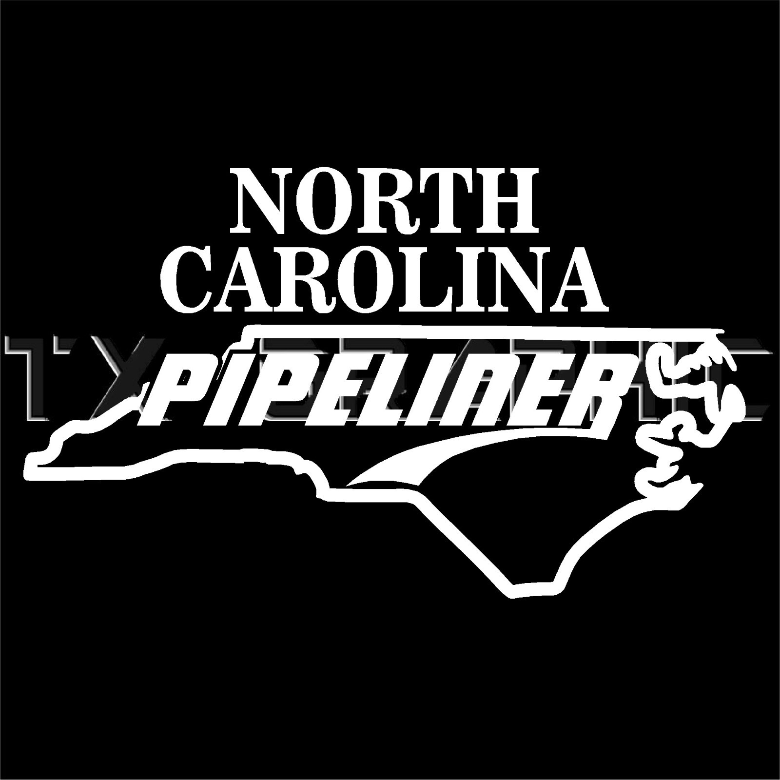 NORTH CAROLINA PIPELINER PIPE LINER VINYL DECAL OIL RIG DRILL STATE MAP
