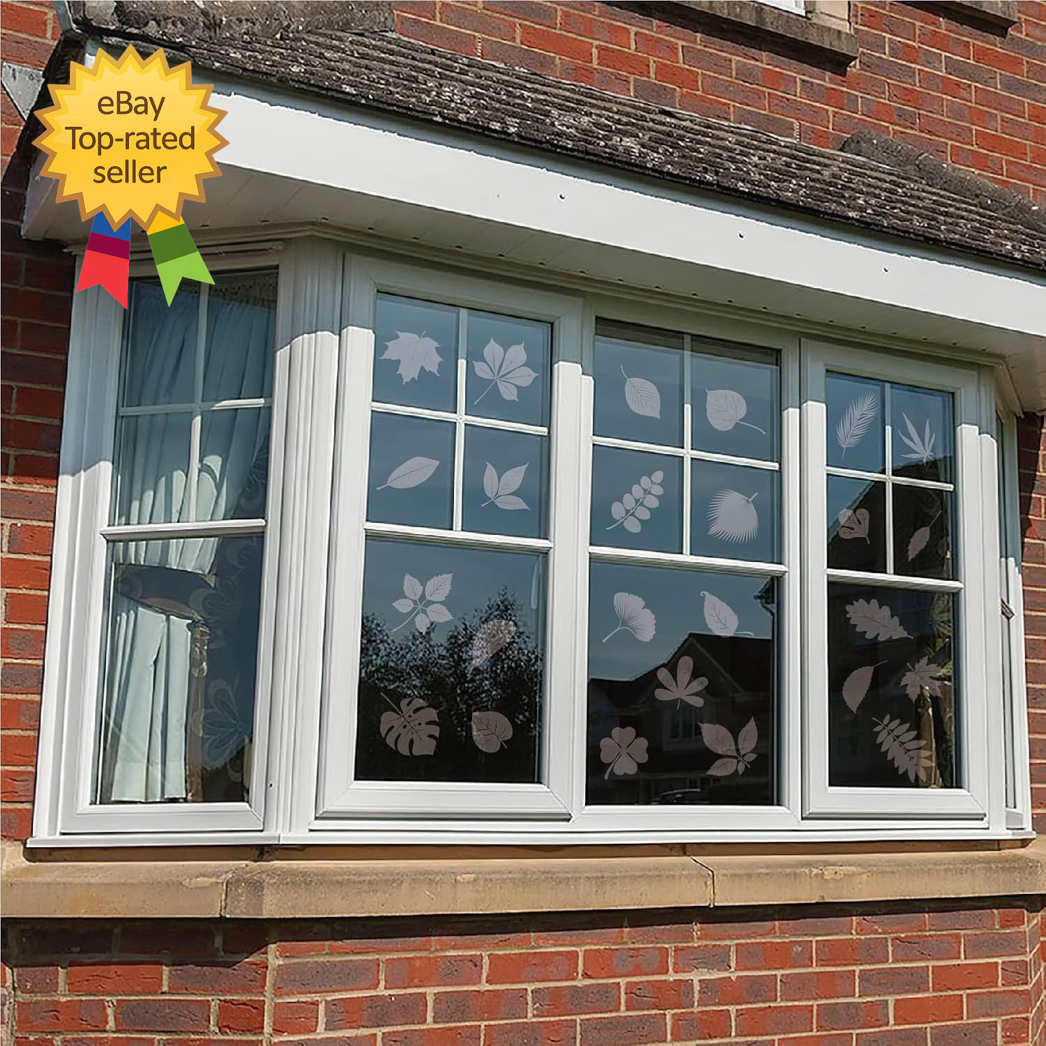 Window Decals for Bird Strikes,52 Pieces Large Leaf Shape anti Collision Window