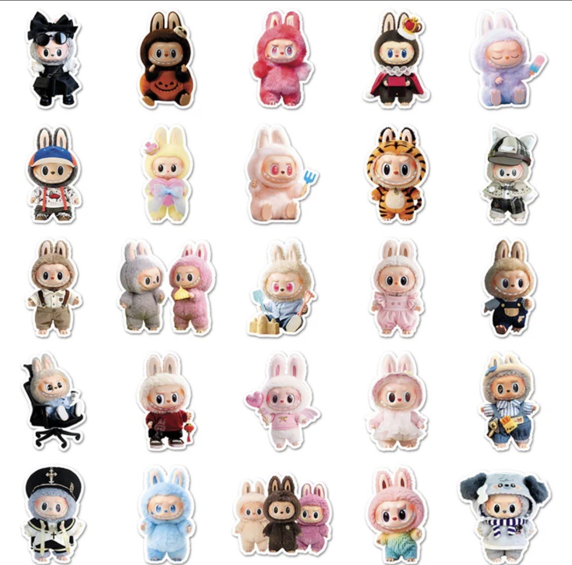 50pc LABUB Vinyl Stickers Cute Monsters Waterproof Vinyl Decals