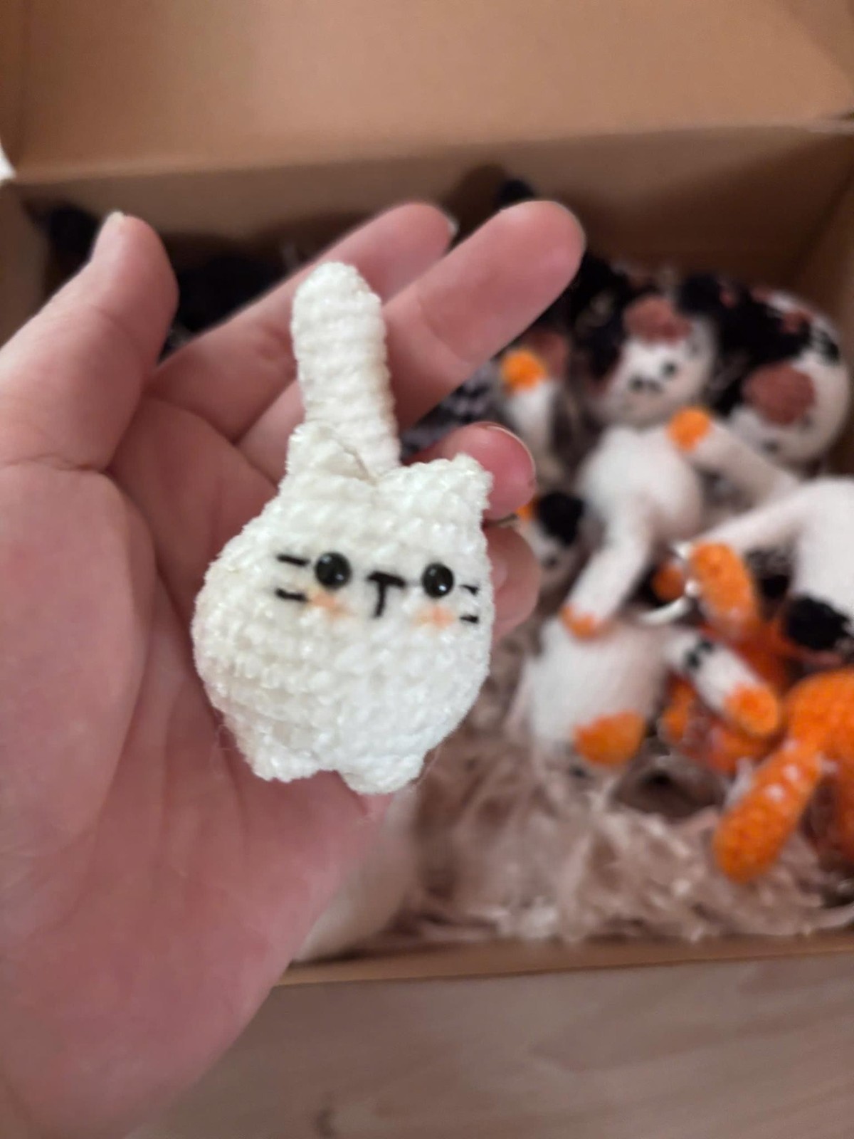 Crochet Cat Keychain, Cute Amigurumi Cat Bag Charm, Handmade Gift