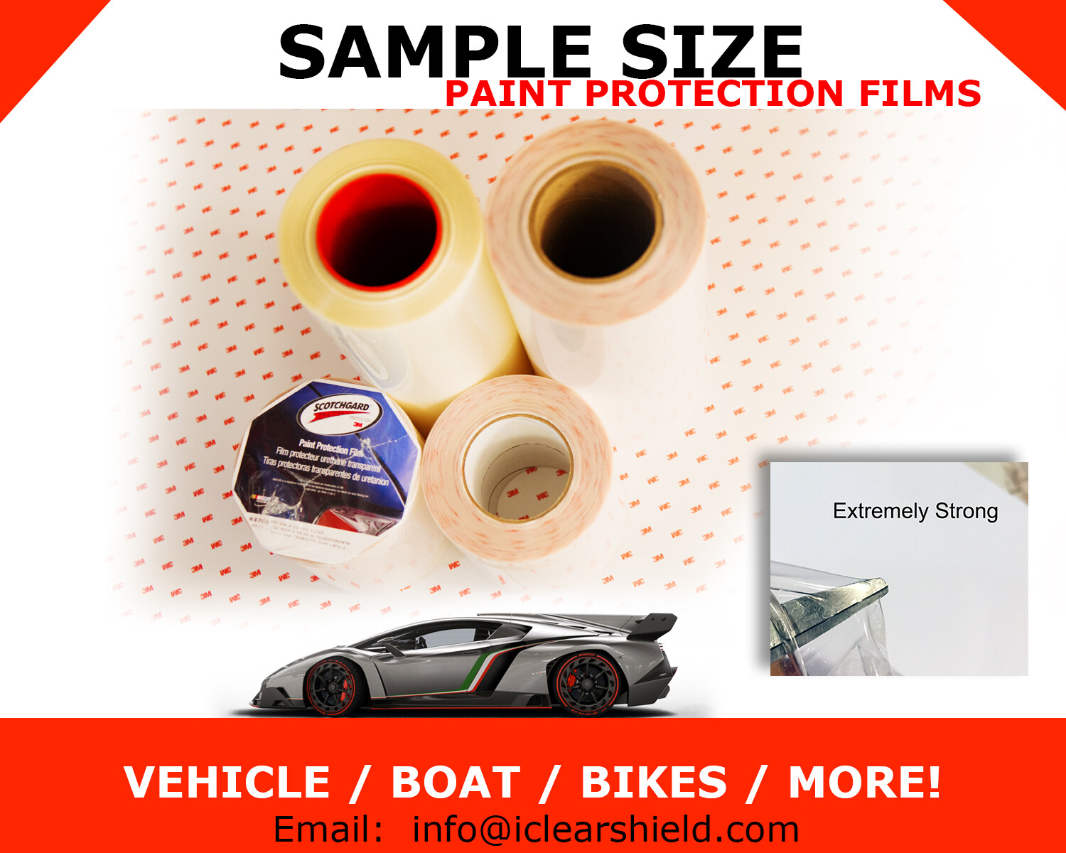 3" or 4" 3M Pro Series SAMPLE SIZE Paint Protection film – Xpel / VentureShield