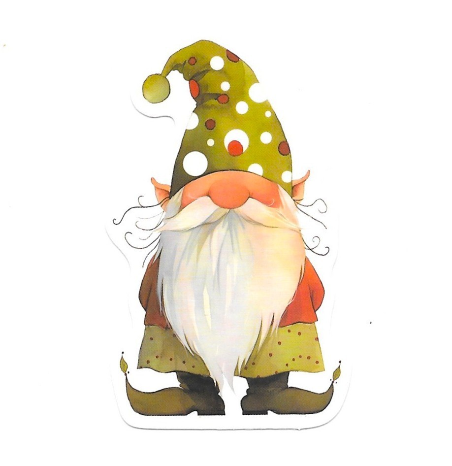 Spotted Hat Gnome Sticker Vinyl Die Cut Scrapbooking Journal Holiday Decal