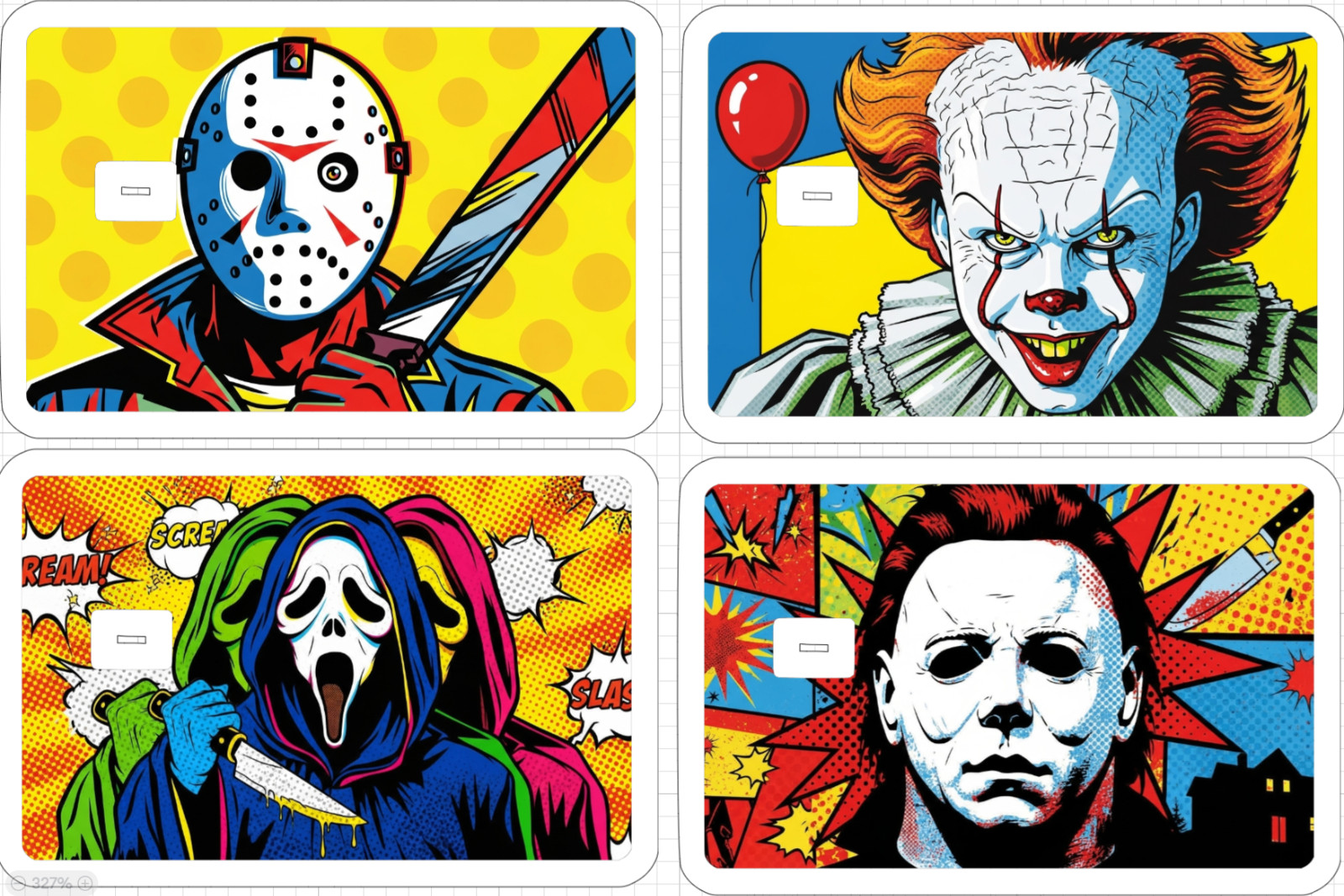 Pop Art Killer ATM Debit Credit Sticker Skin Halloween Horror Jason Michael 13th