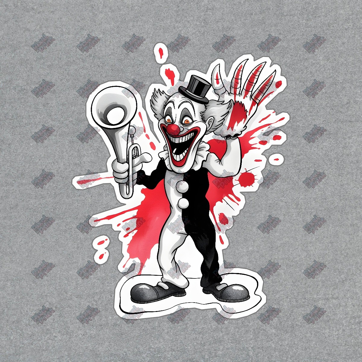 Sinister Clown Art Print Creepy Horror Decor Vintage Style Clown with #19103