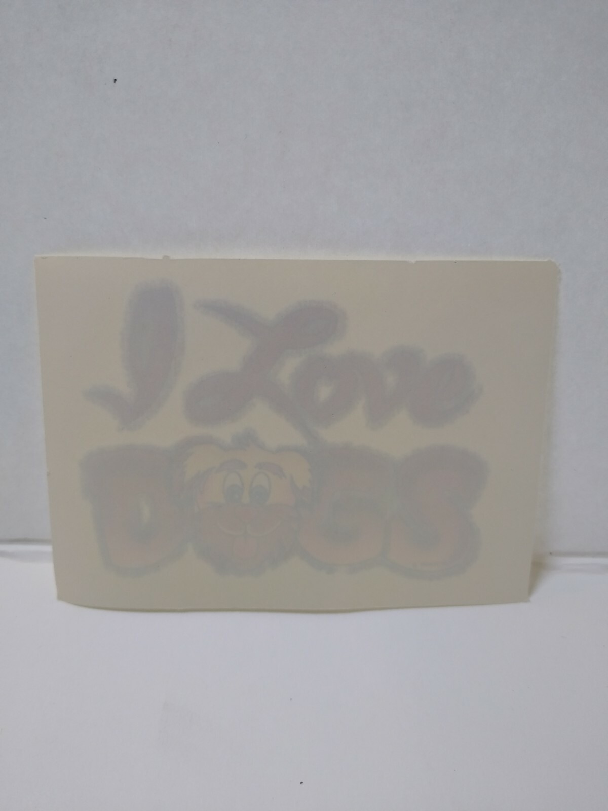 I Love Dogs Screamin Gleamin Glitter Iron-On Decal Donruss Vintage Original Cool