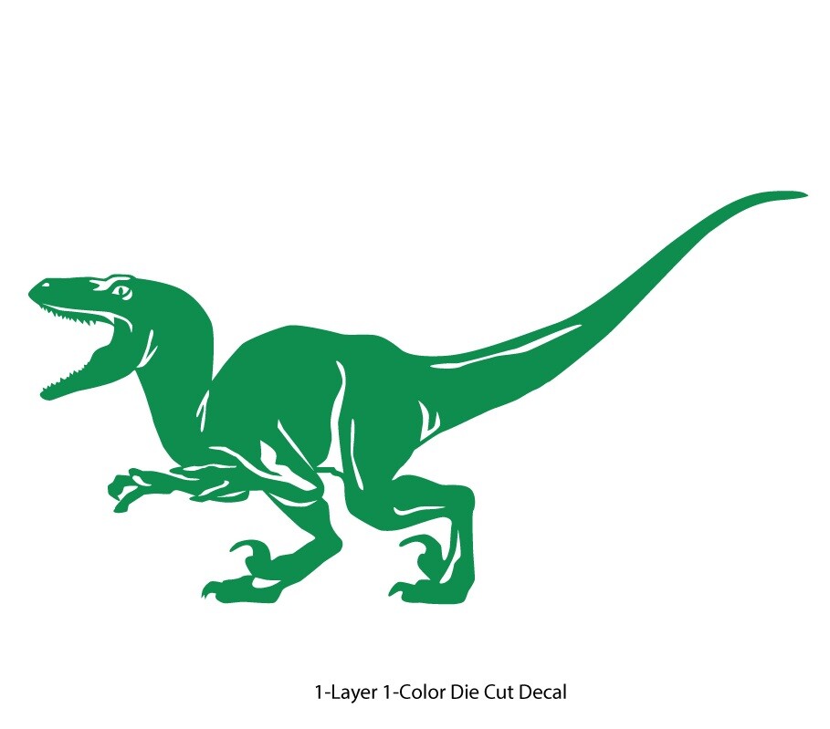 Dinosaur – Velociraptor #3, Jurassic Period 4-21" – Die Cut Vinyl Decal Sticker