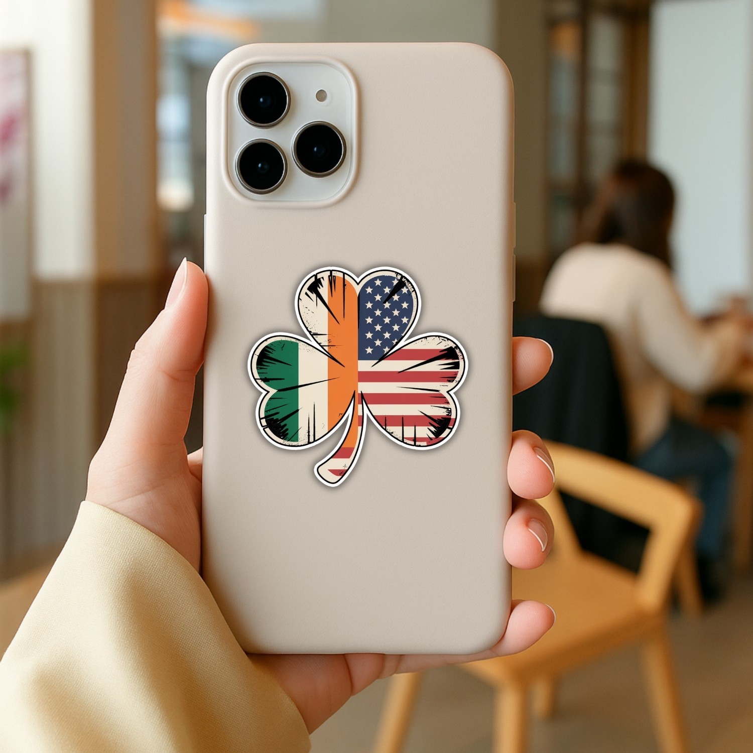 4PCS Irish American Shamrock Stickers – Ireland Clover Vinyl Decals