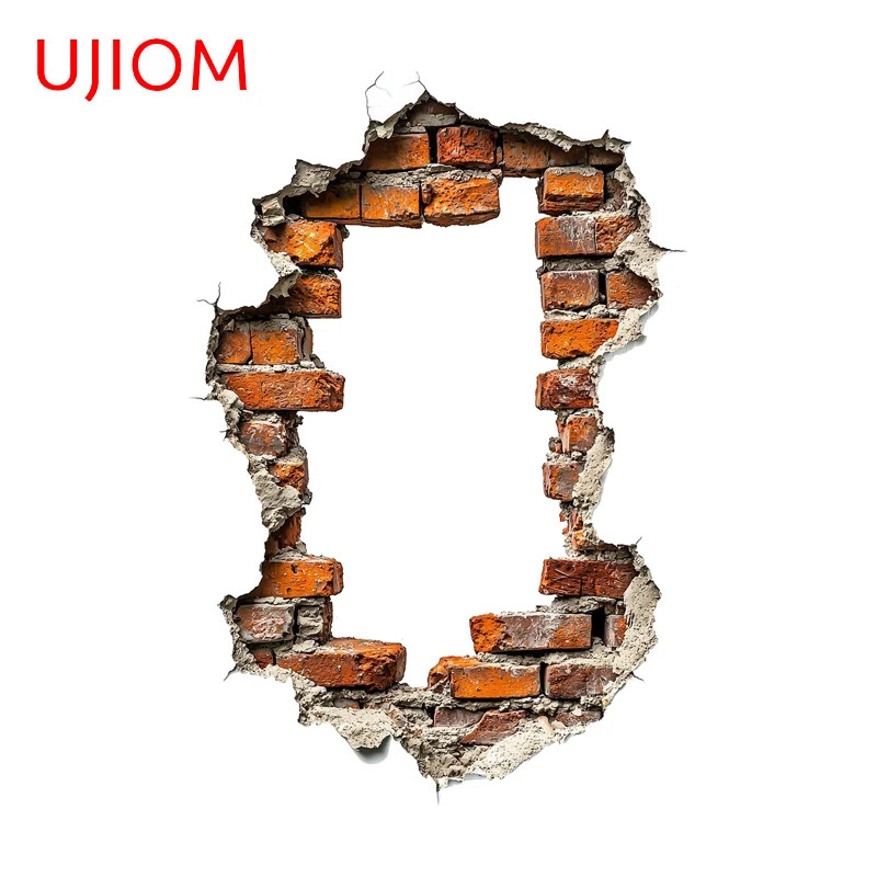 UJIOM Broken Wall Sticker Design Interesting Picture Room Wallpaer PVC Decal