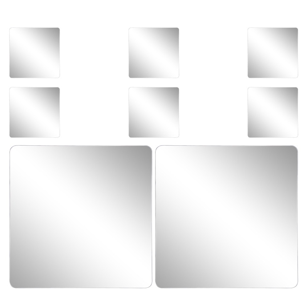 8Pcs Acrylic Mirror Sheets for Wall Self Adhesive Frameless Small Mirror Tiles