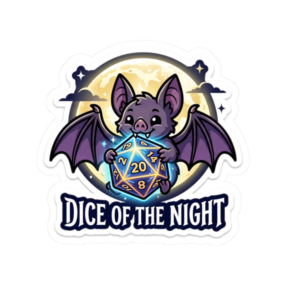 Dice Of The Night Halloween Tabletop RPG D20 Dice Gamer Sticker