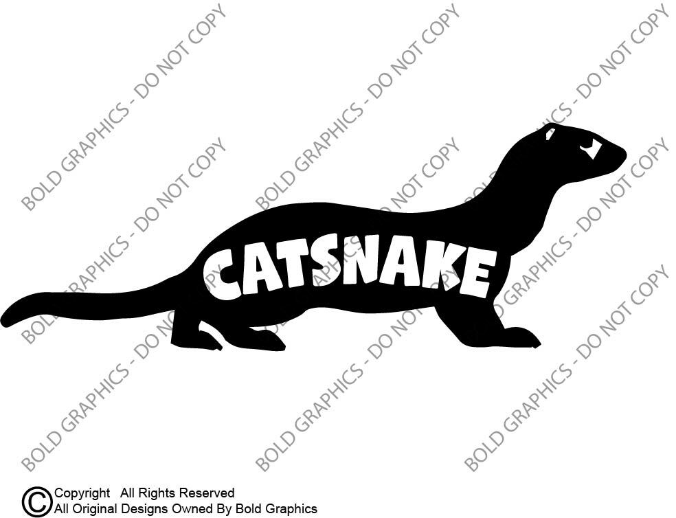 5.75inch Ferret Cat Snake Silhouette Die Cut Decal Window Sticker Car Pet Weasel