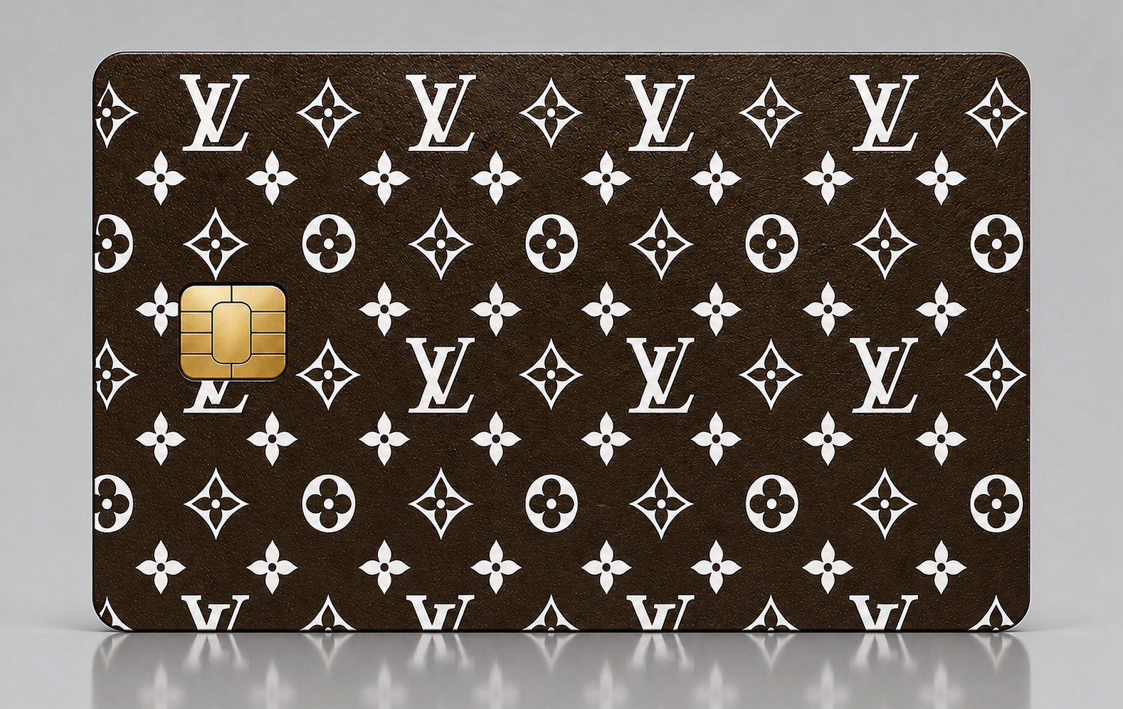 Brown White Luxury Designer Monogram Debit Card Credit Card Skin Vinyl Sticker