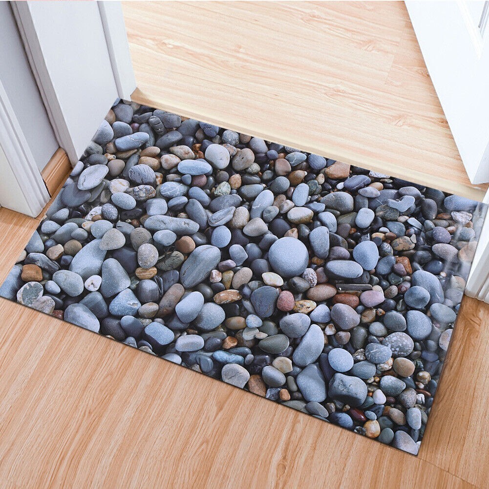 3D Cobblestone Wall Sticker Anti skid Floor Stickers for Bathroom Corridor Decor