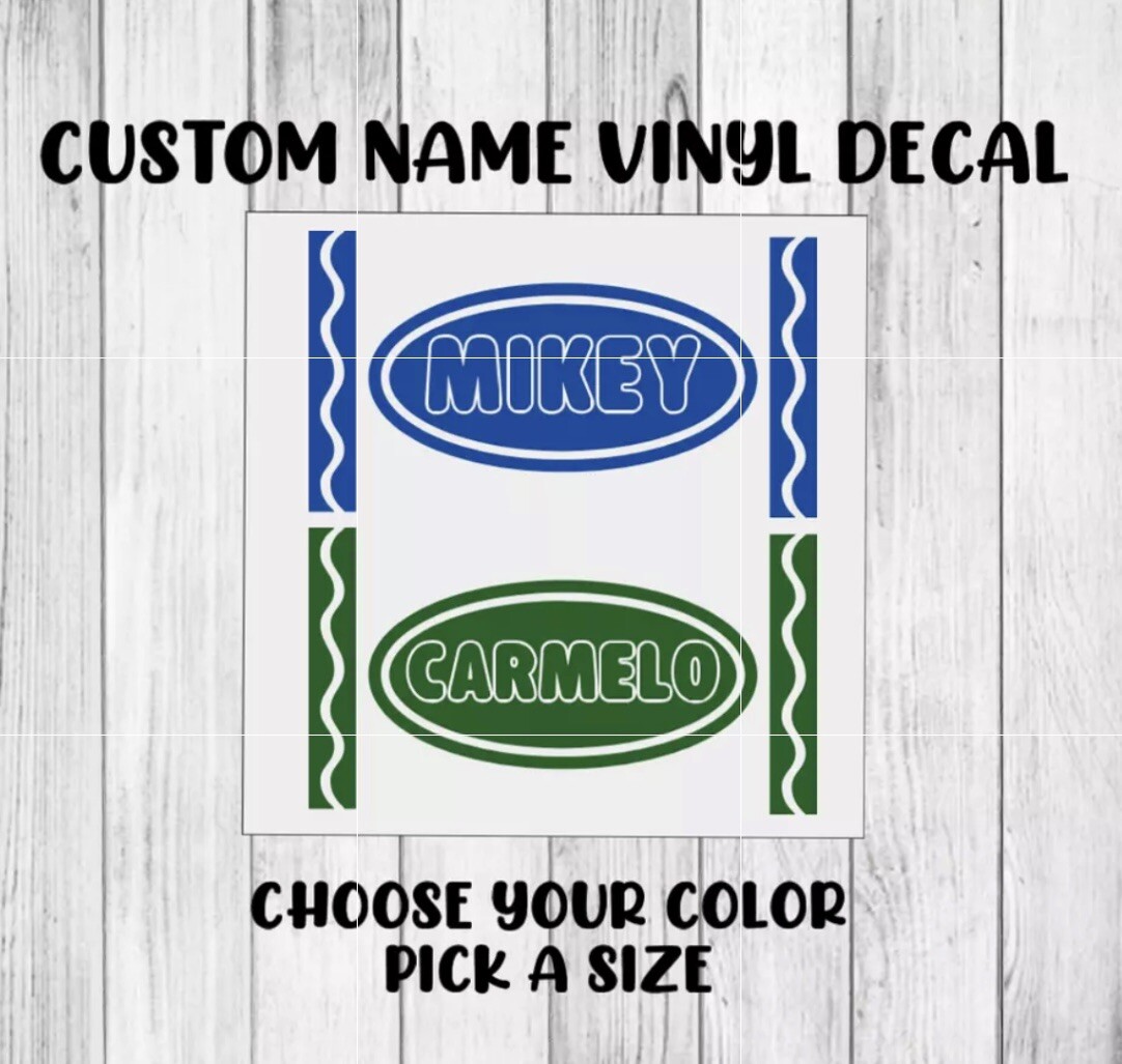 Custom Name Colors Crayon Back to School Teacher Student Vinyl Decal