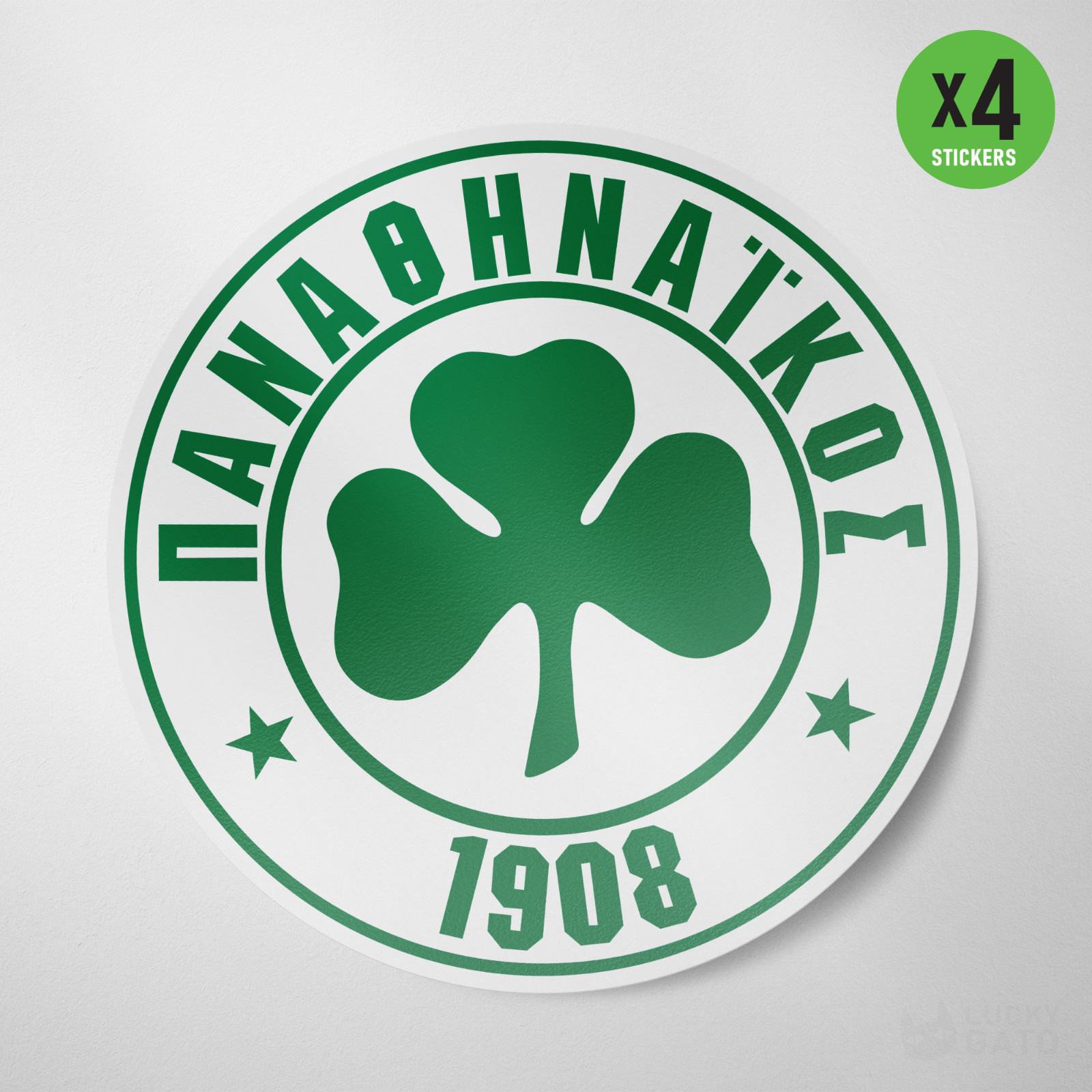 (4 Pack) Panathinaikos FC Greece Vinyl Sticker Decal Football Trifylli Athens