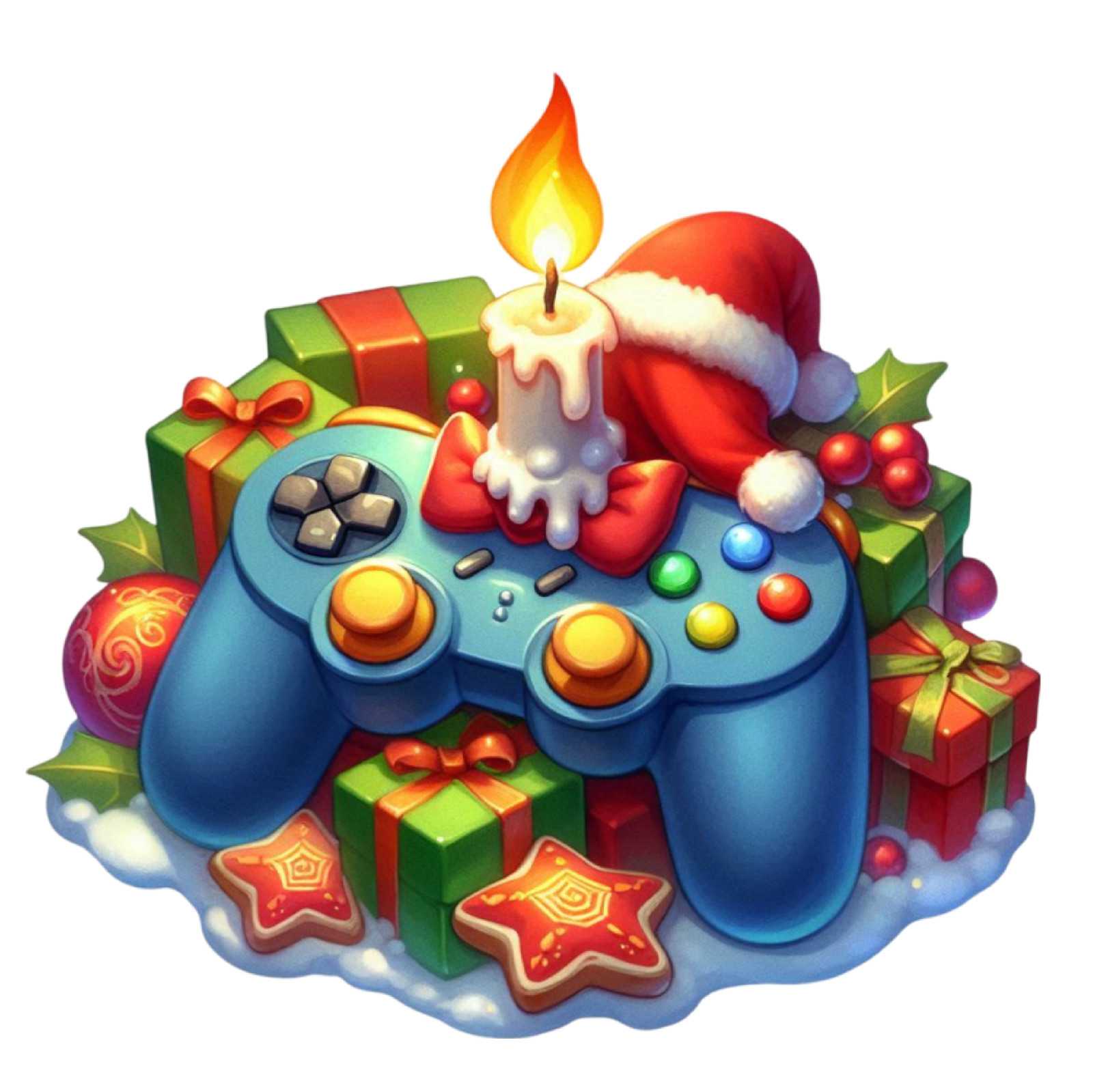 Christmas Game Controller Wall Decal Sticker 18X18cm Large