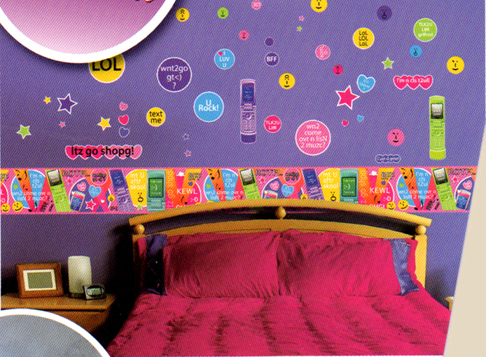 TECHIE GIRL Cell Phone Text Texting 94 Wall Stickers Decals Appliques