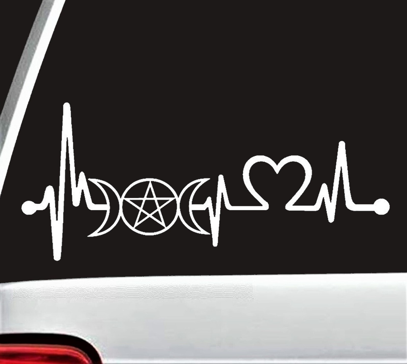 Greek Triple Goddess Pagan Wiccan Heartbeat Lifeline Decal Sticker Surface K1126