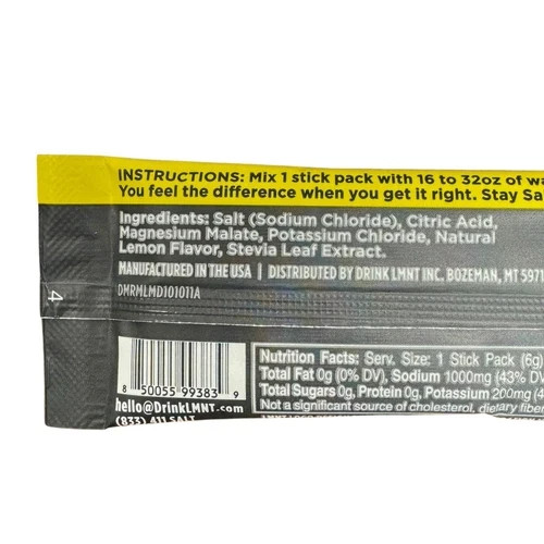 LMNT 2 Stickers + 1 Stick Set: More Salt Not Less, LMNT Black Square, Lemonade
