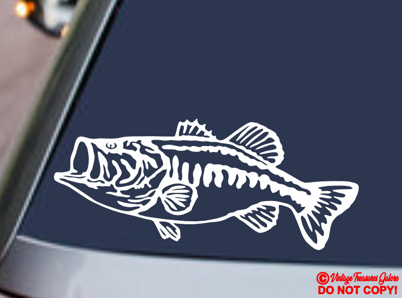 LARGEMOUTH BASS Vinyl Decal Sticker Boat Car Truck Window Bumper FISH FISHING