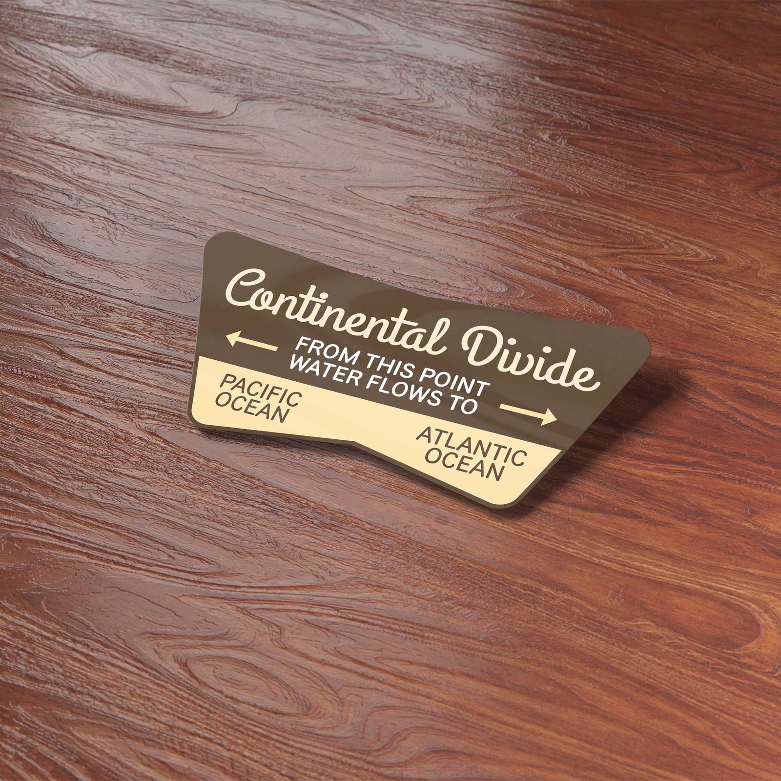 Continental Divide Road Sign Sticker- Fun Decal for Water Bottle or Laptop
