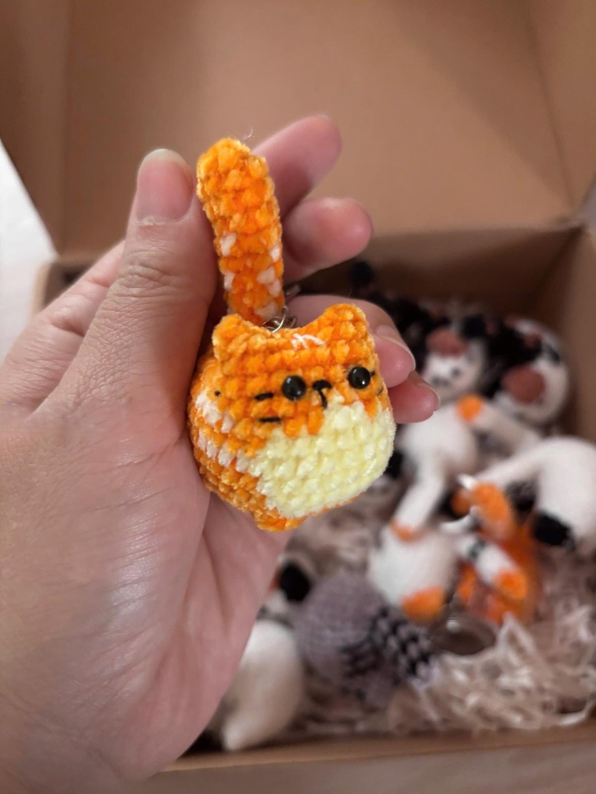 Crochet Cat Keychain, Cute Amigurumi Cat Bag Charm, Handmade Gift