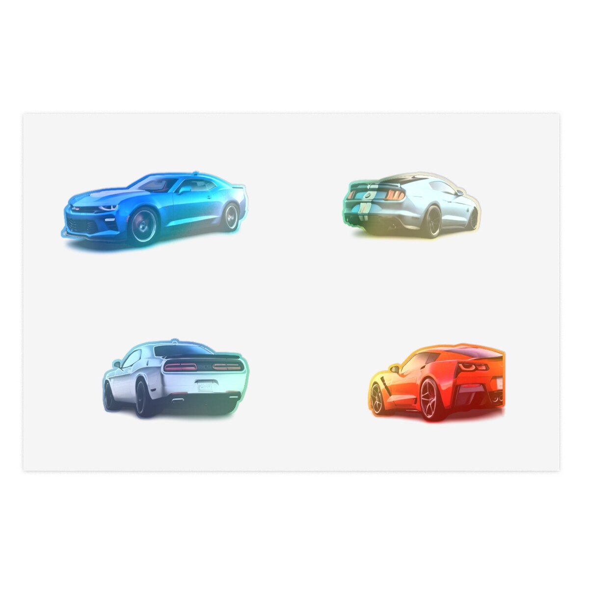Modern American Muscle Car, Car Guy Sticker Sheet