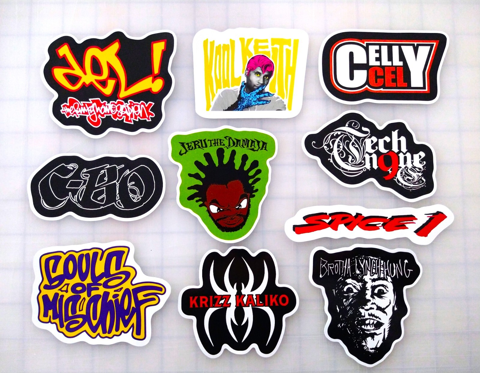 Underground Hip-Hop Vinyl Sticker Pack (10) SET 5 rap gangster hip hop Flow