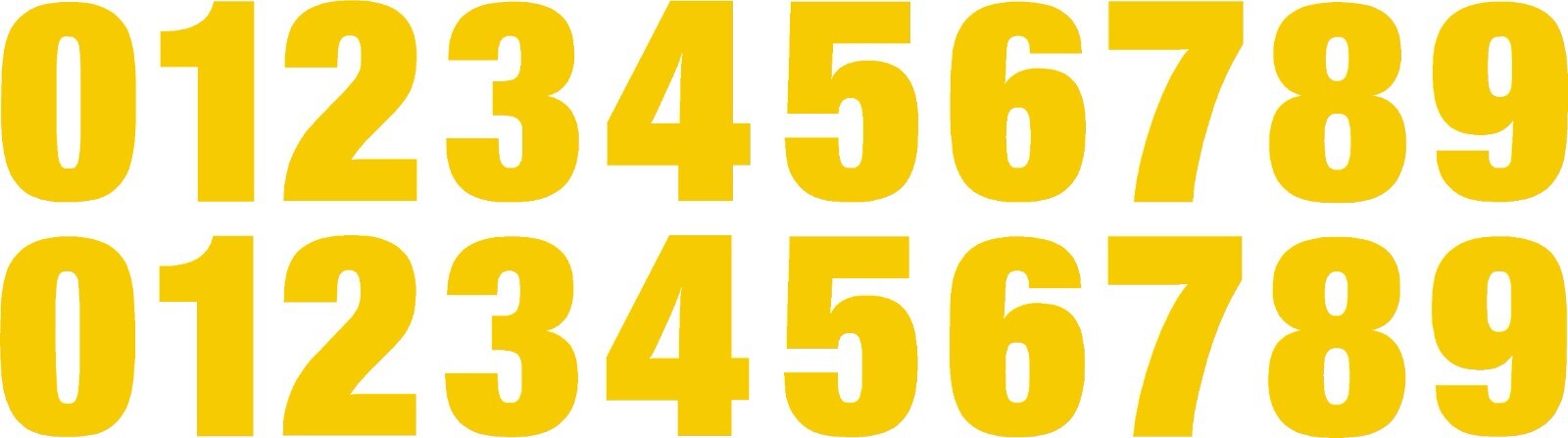 0-9 Numbers Yellow Sticker Vinyl Decals CHOOSE .5" – 12" Set Of 20 (V1146)