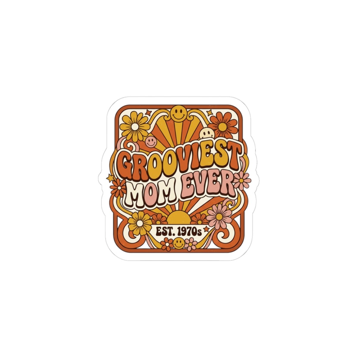 Grooviest Mom Ever Vinyl Sticker | Happy Mother's Day 2026
