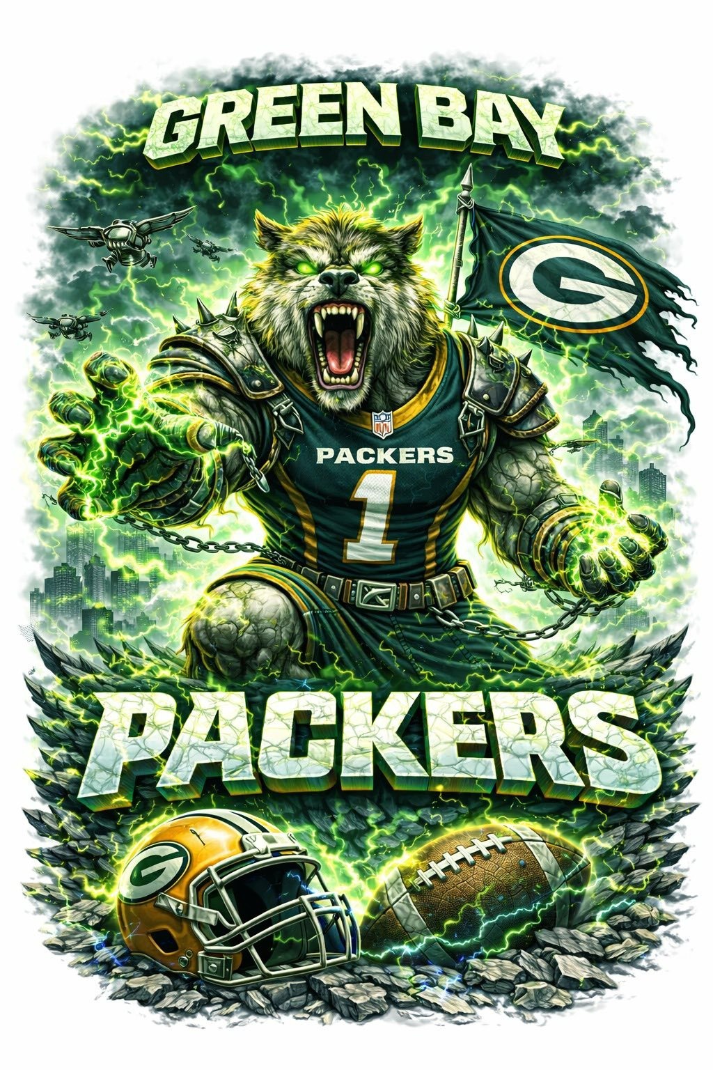 Green Bay Packers Football Sticker De Decal Laptop Wall Mirror Cup Tumblr Locker