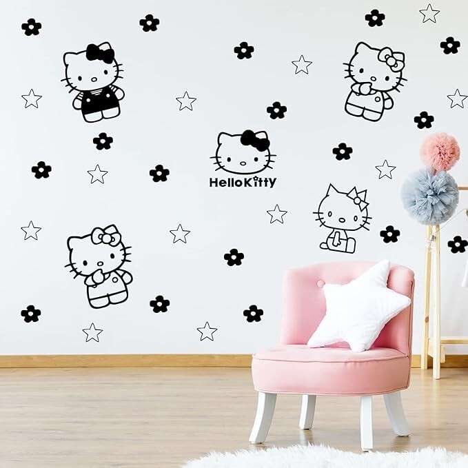 Vinyl Art Decal Decor Hello Kitty – from 7" to 9" Each – Cute Trendy Inspiring