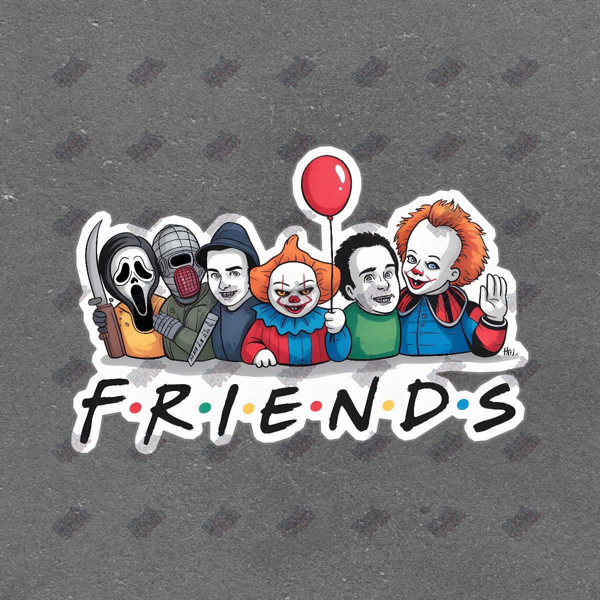 Cartoon Horror Movie Characters Sticker Funny Friends Design Scream, #8988