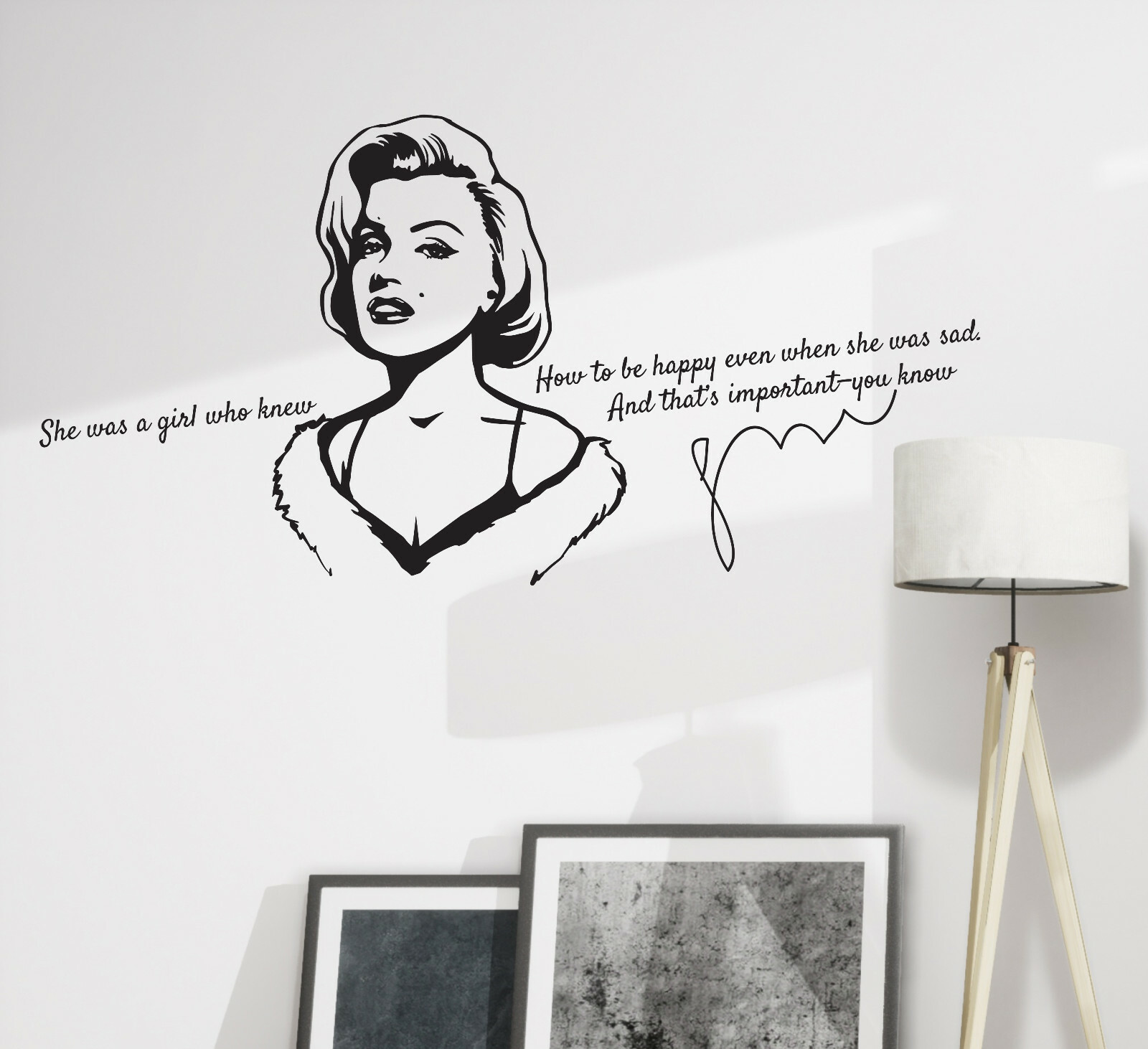 Wall Decal Marilyn Monroe Beauty Girl Quotes Vinyl Black 28.5 in x 14 in gz367