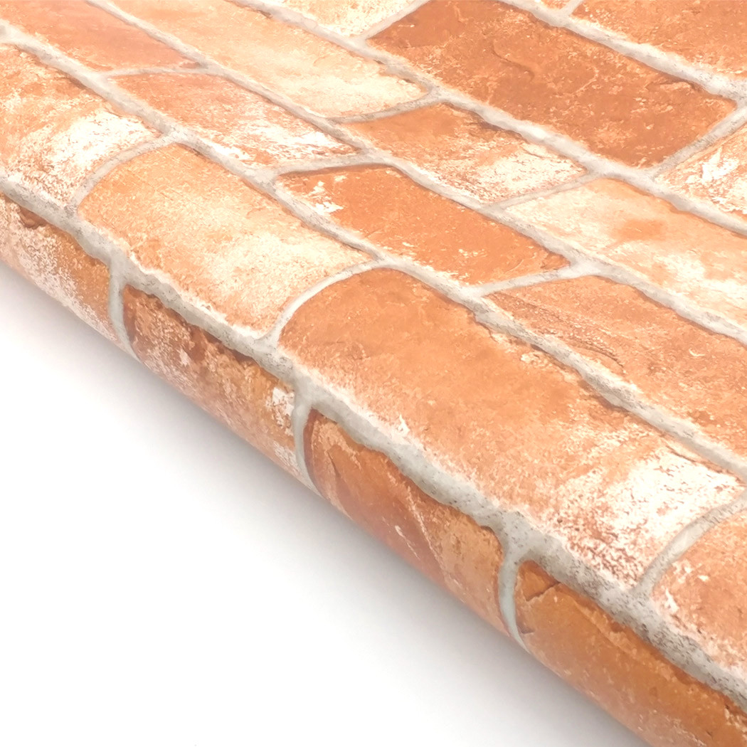 Red Brick Wallpaper Roll Vintage Faux Brick Panel Wallpaper