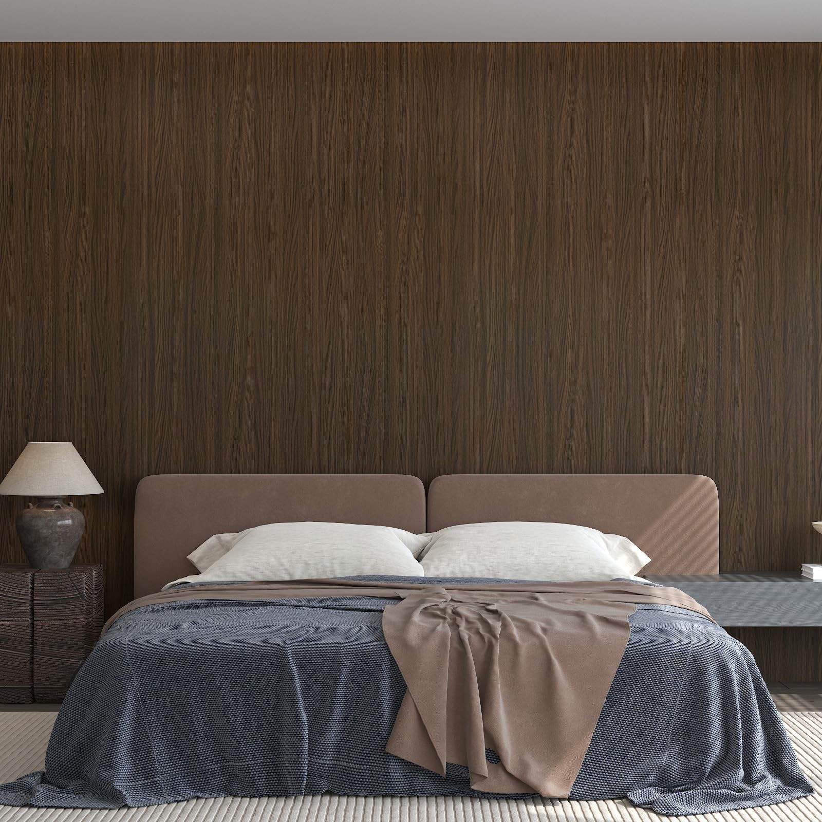 Wood Grain Peel and Stick Wallpaper Brown Thickened Wood Contact Paper Self-A…