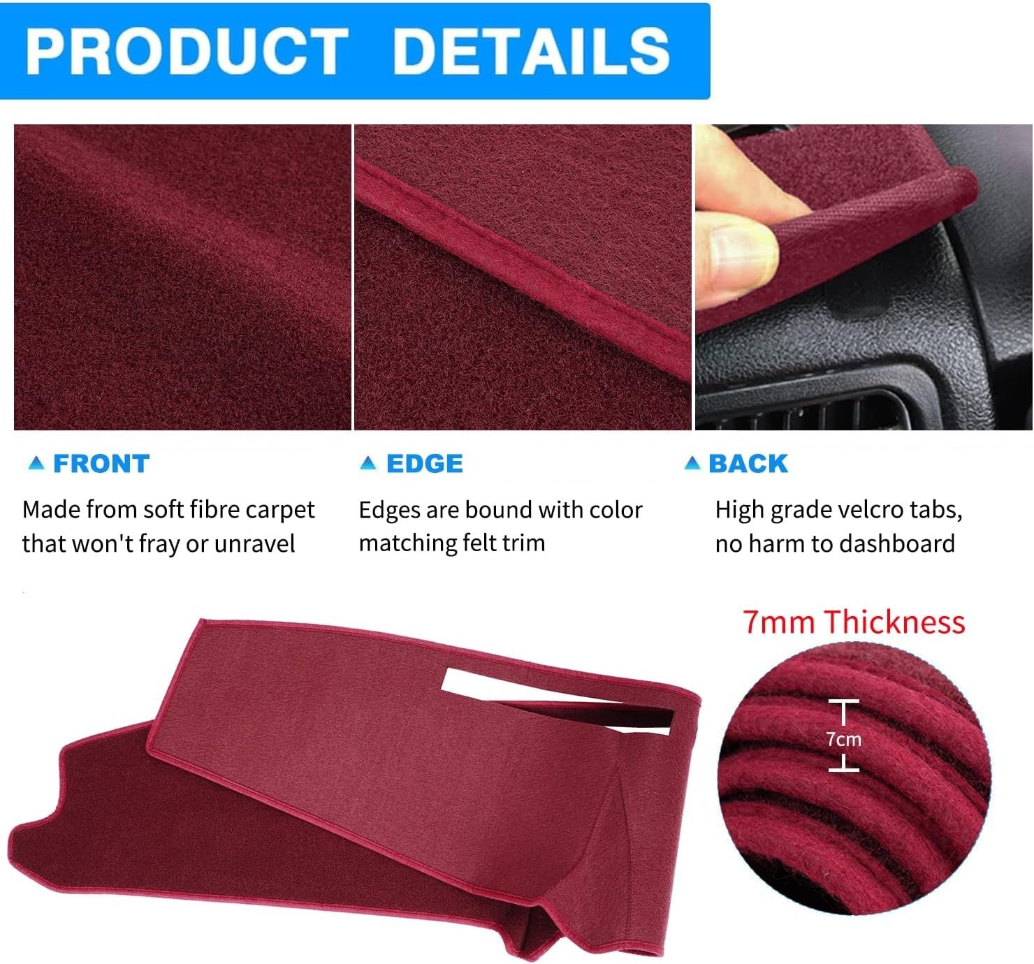 Dashboard Cover Custom Fit for Ford F100 F150 F250 F350 Bronco 1980 1981 1982 19
