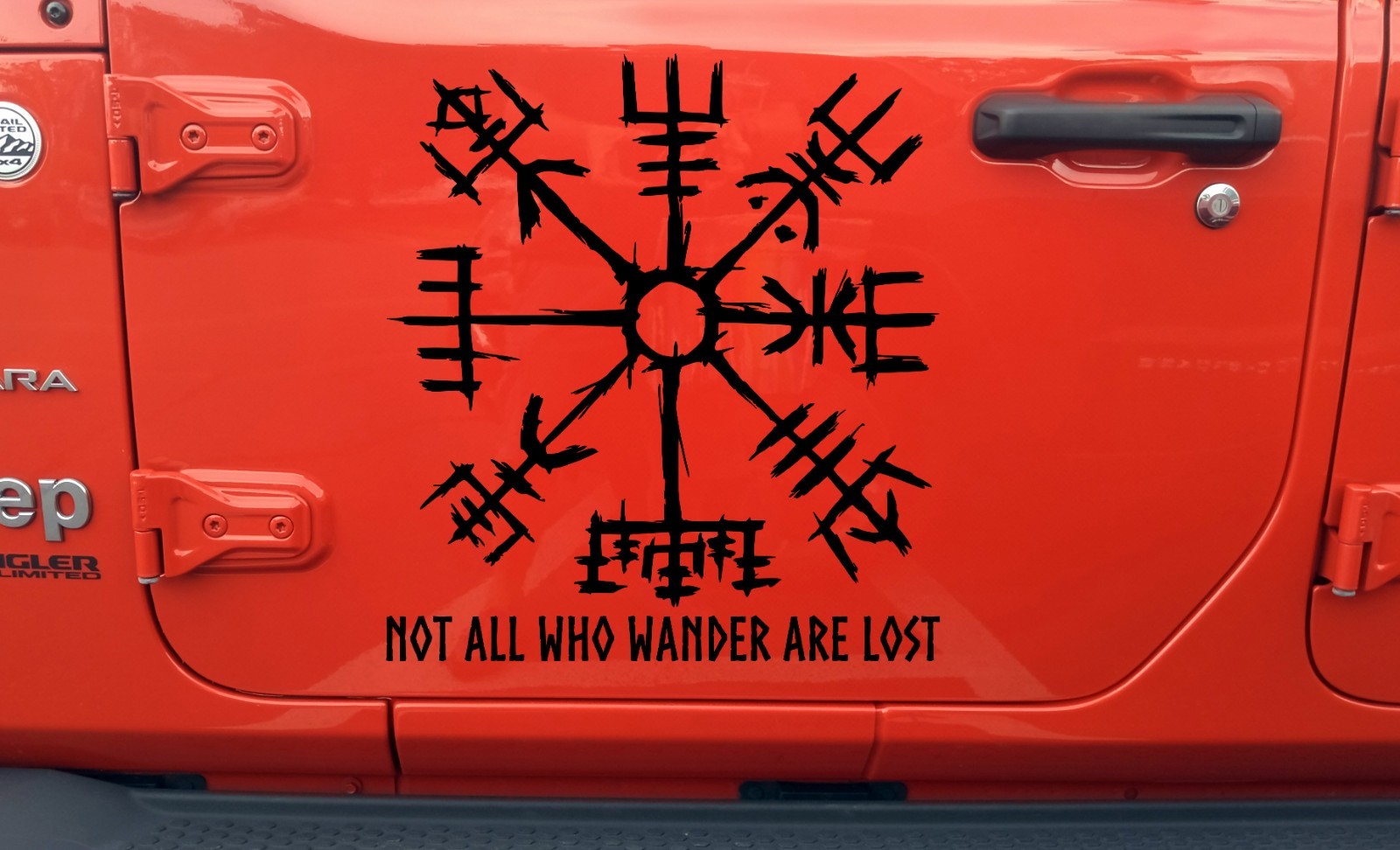 Not All Who Wander Are Lost Viking Compass Vegvisir V1 Vinyl Decal Sticker RV