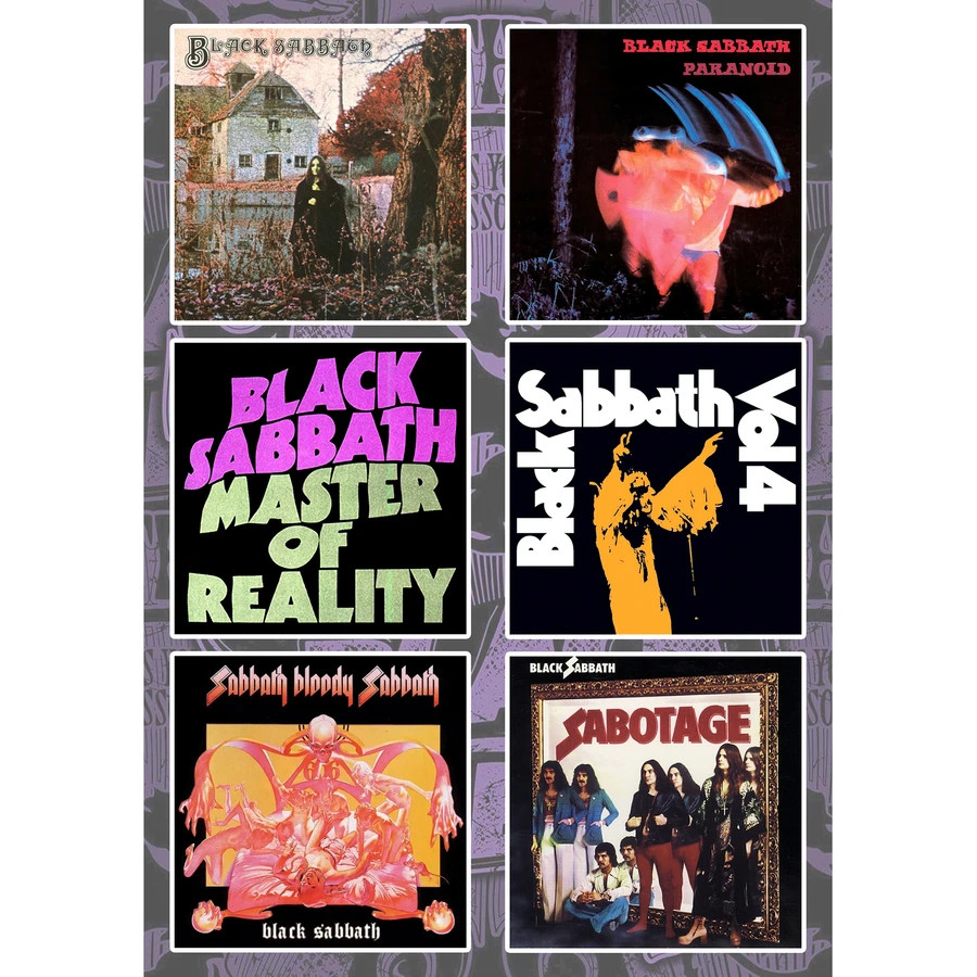 Black Sabbath Albums Sticker Pack Heaven & Hell Blood Sabbath Vol 4 Paranoid