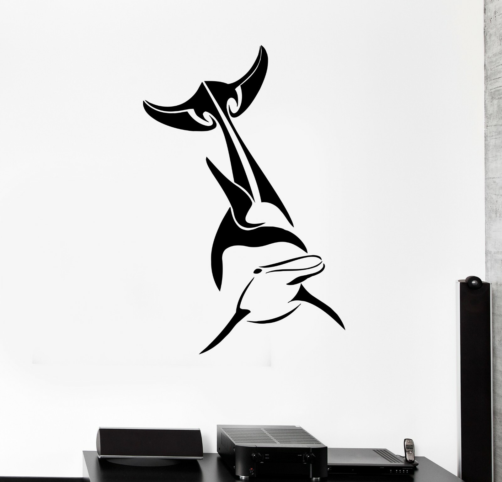 Wall Decal Fish Animal Dolphin Ocean Sea Bathroom Decor Vinyl Sticker (ed1701)